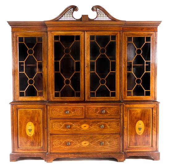 Appraisal: Sale Lot An English Mahogany Breakfront Bookcase heal son london