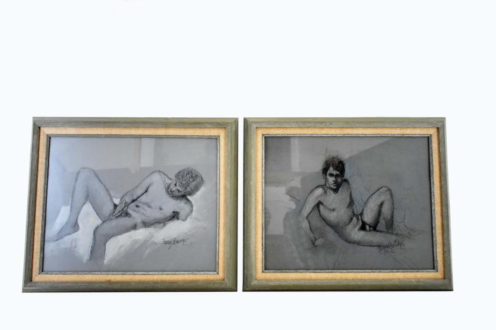 Appraisal: FRANZ JOSEF BOLINGER AMERICAN - Pair of Male Nudes Both