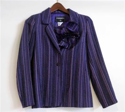 Appraisal: Purple wool jacket ChanelVeri colored purple blazer with copper chain