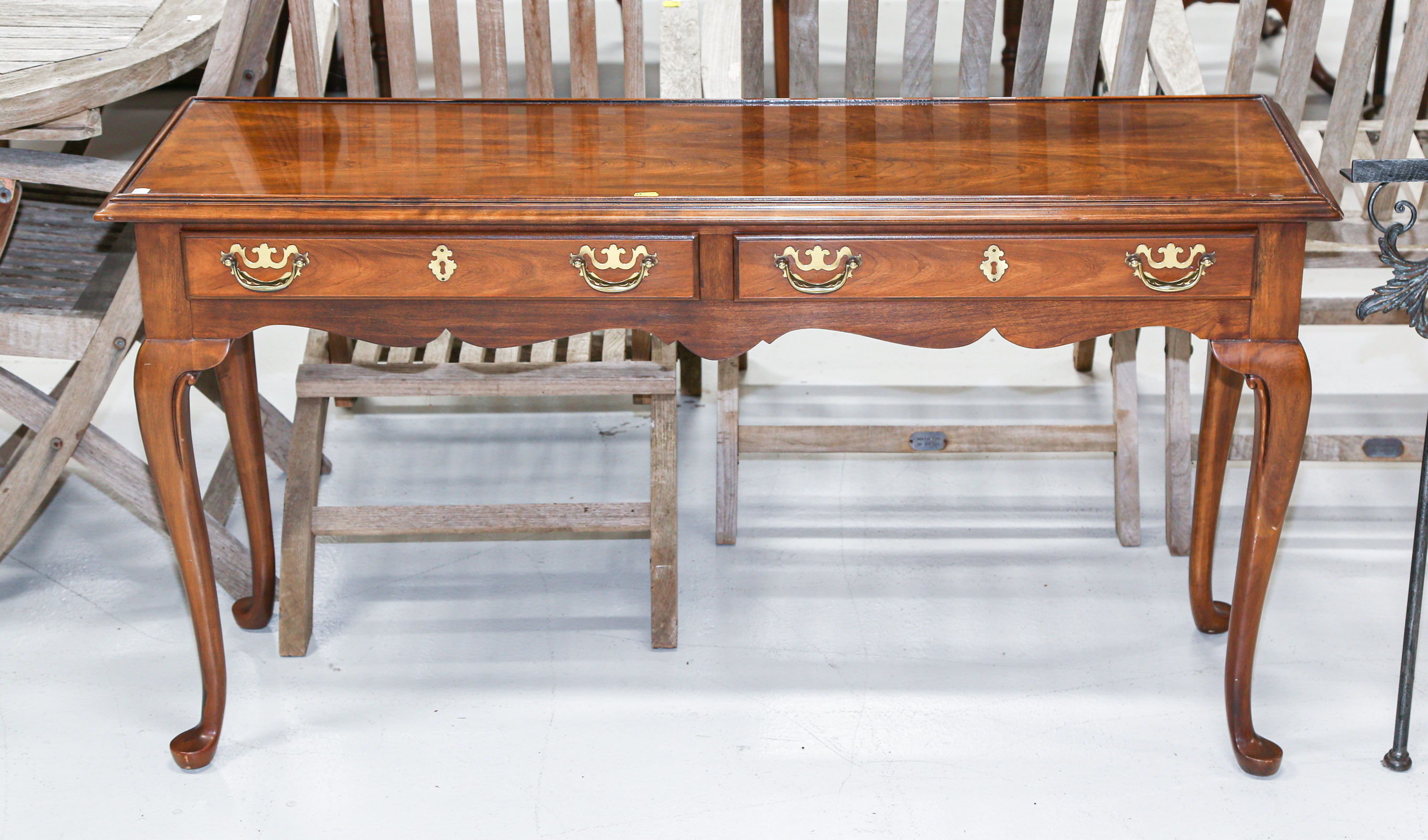 Appraisal: DREXEL QUEEN ANNE STYLE CHERRY SOFA TABLE Late th century