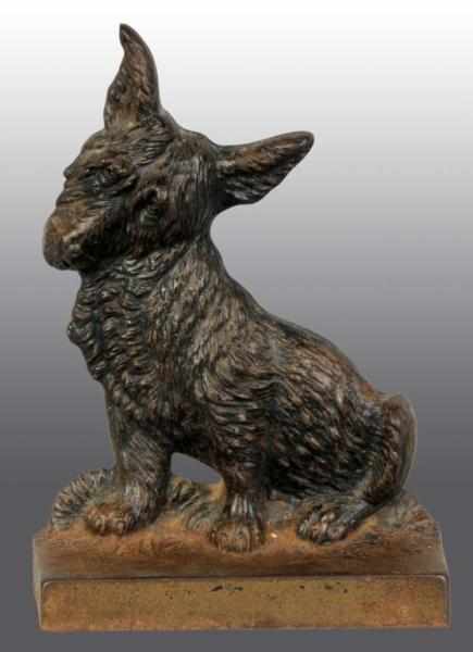 Appraisal: Cast Iron Welch Corgi or Skye Terrier Doorstop Description Marked