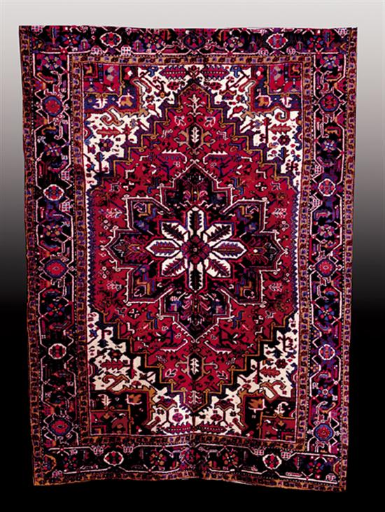 Appraisal: Semi-antique Persian Heriz carpet circa s ' x '