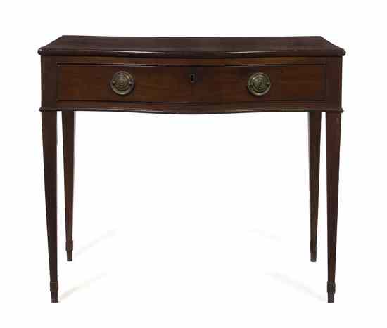 Appraisal: A George III Style Mahogany Writing Desk having a serpentine