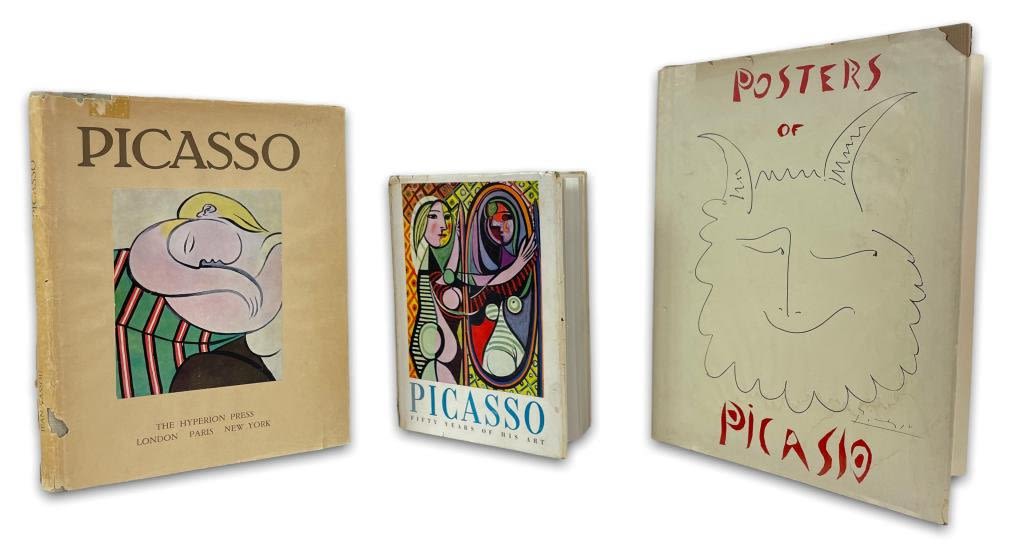 Appraisal: Vintage Picasso BooksTears seen on all three dust covers The