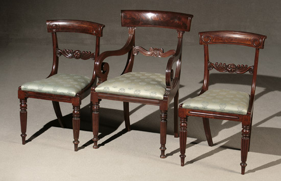 Appraisal: Set of Six William IV Mahogany Side Chairs Circa Together