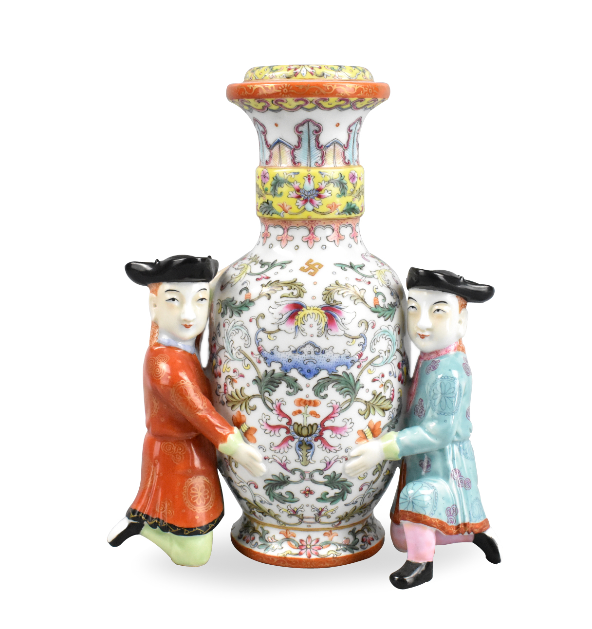 Appraisal: A rare Chinese famille rose vase with figures dating from