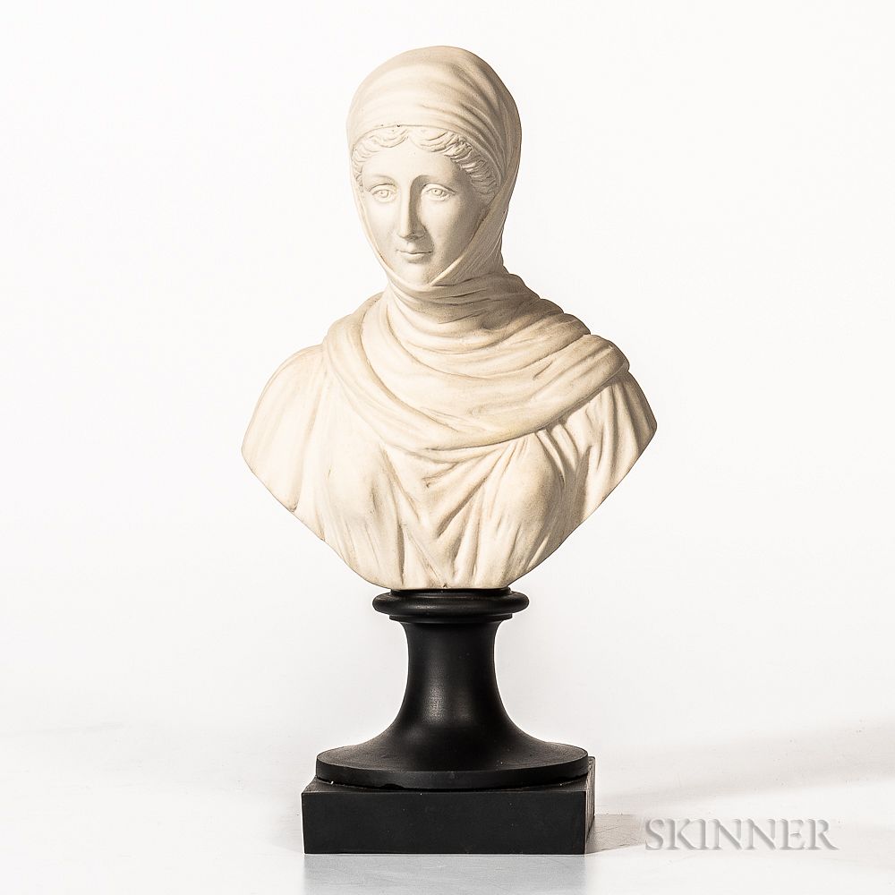 Appraisal: Non-period Non-factory White Jasper Bust of Aristophanes Non-period Non-factory White