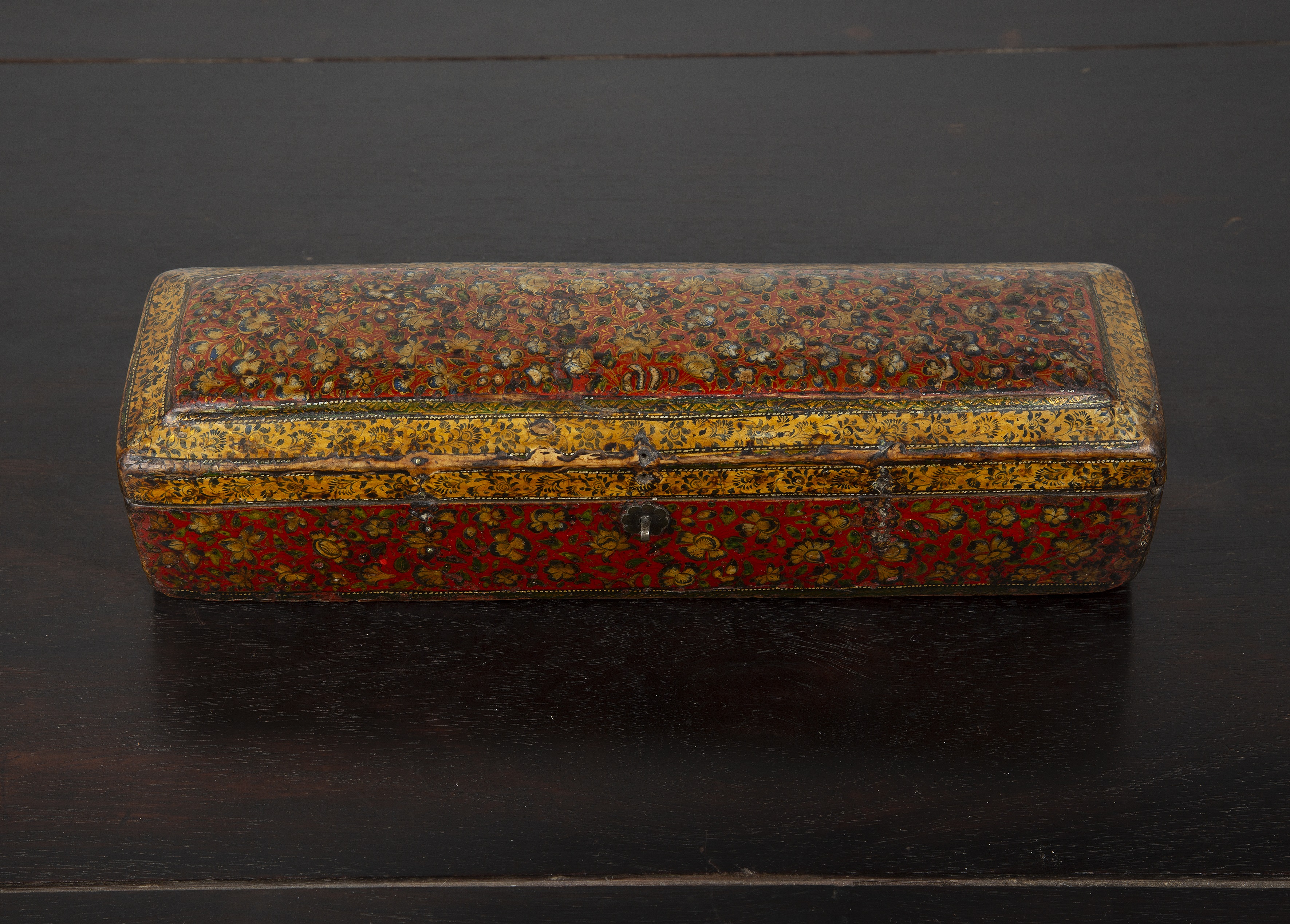 Appraisal: Persian boxIran th Century of painted domed form cm long