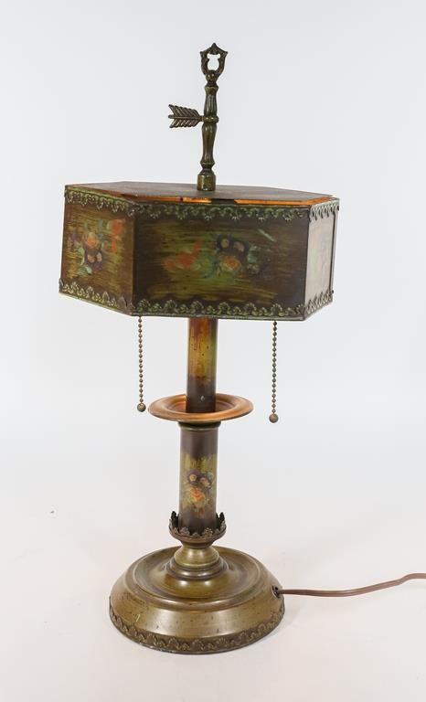 Appraisal: Art Crafts table lamp with metal shade and two lights