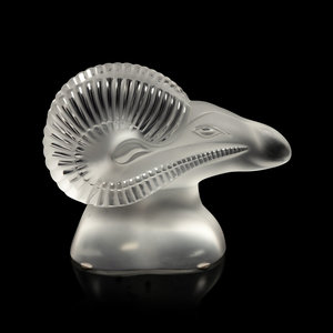 Appraisal: A Lalique B lier Sculpture Second Half th Century Height