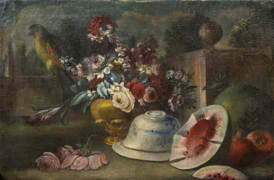 Appraisal: Artist Unknown th century Still Life with Watermelon oil on