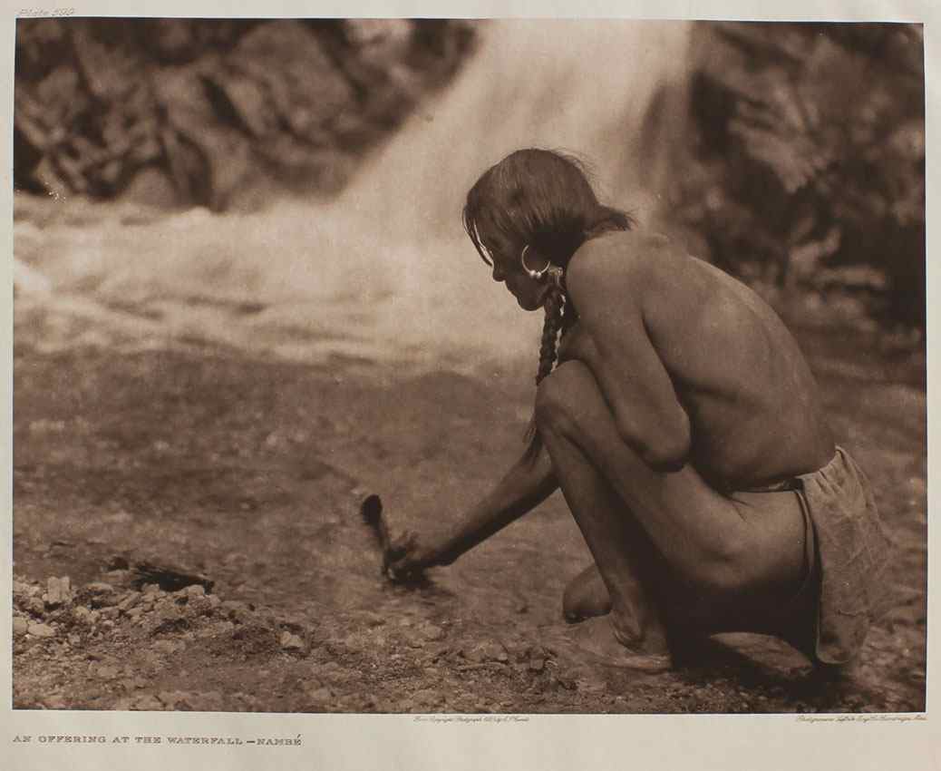 Appraisal: CURTIS Edward American - ''An Offering at the Waterfall-Nambe'' Photogravure