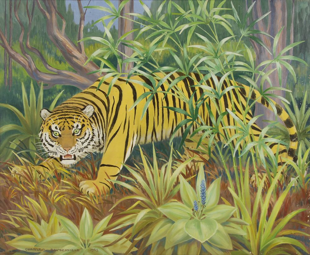 Appraisal: CHARLES BASKERVILLE AMERICAN - Oil on Canvas Tiger Signed lower