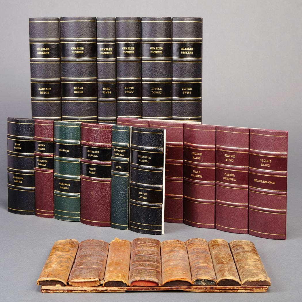 Appraisal: Group of Faux Leather Book Fronts Some with old book