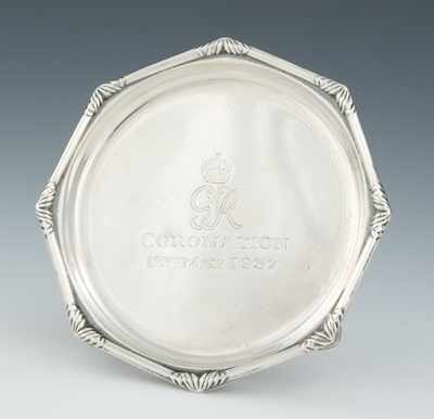 Appraisal: A Sterling Silver Commemorative Miniature Salver by Asprey The circular