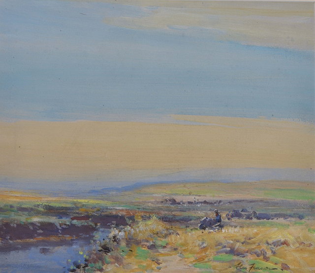 Appraisal: ALEC FRASER act - Moorland landscape signed gouache x