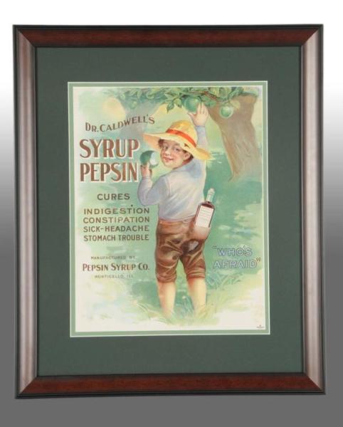 Appraisal: Pepsin Syrup Advertising Sign Description Made by Forbes of Boston