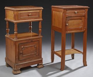 Appraisal: Two French Nightstands th c one in oak with a