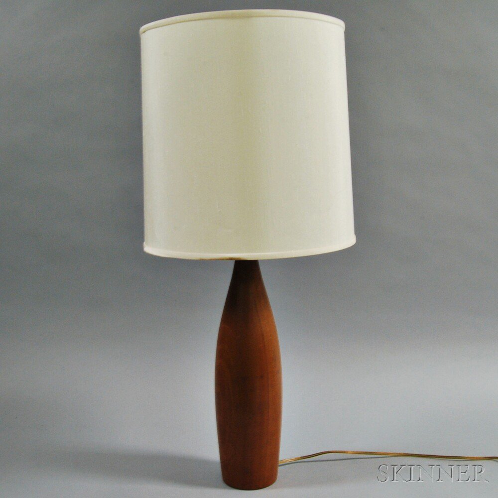 Appraisal: Mid-century Modern Cherry Pin-form Table Lamp ht in Estimate -