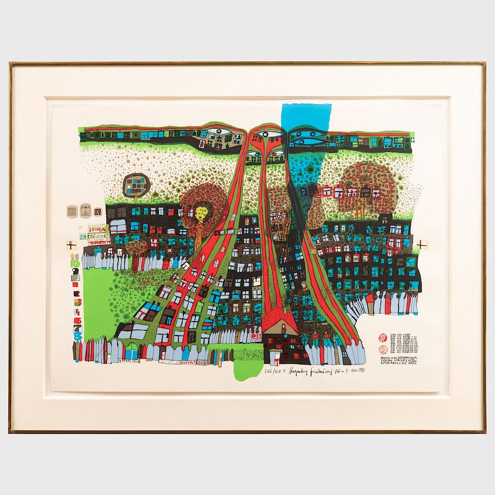 Appraisal: Frederick Hundertwasser - Let Us Pray Manitou Wins Screenprint in