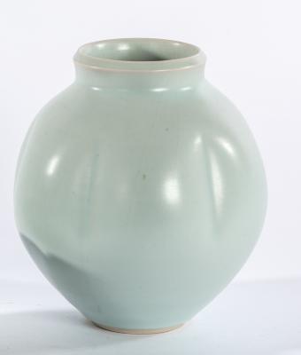 Appraisal: Studio Pottery a pale celadon lobed porcelain vase indistinct mark