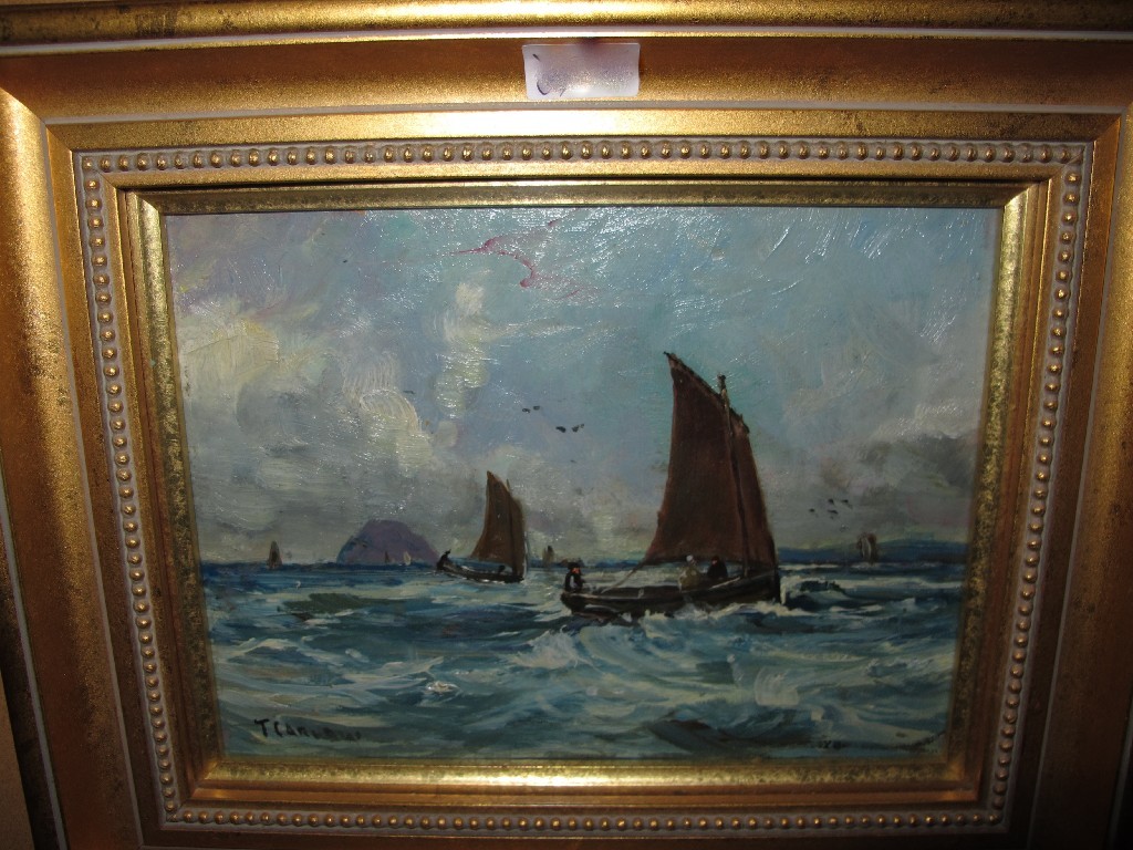 Appraisal: T CARLAW Oil on board 'Off Ailsa Craig' signed