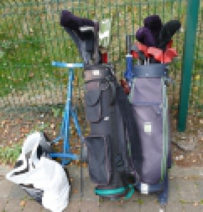 Appraisal: A large collection of golfing equipment to include golf bags