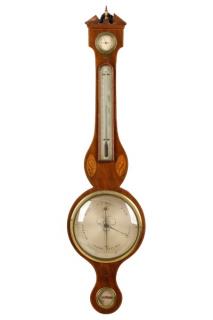 Appraisal: Anthony Pagani Inlaid Mahogany Barometer Anthony Pagani English Nottingham active