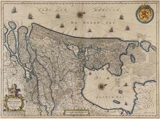 Appraisal: MAP JANSSON JAN Comitatus Hollandiae Nova Descriptio Amsterdam Engraved map