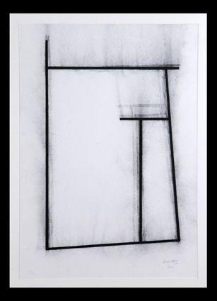 Appraisal: NIGEL HALL Charcoal on paper x in signed and dated