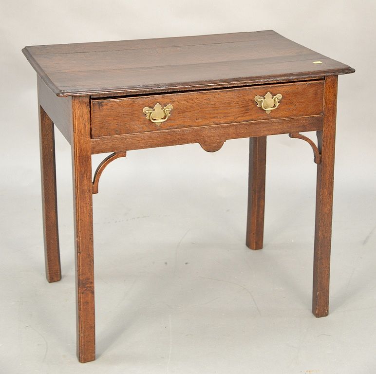 Appraisal: George II oak table with drawer th century ht in