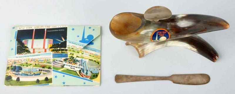 Appraisal: Lot of World's Fair Items Description Includes a Stag's Horn