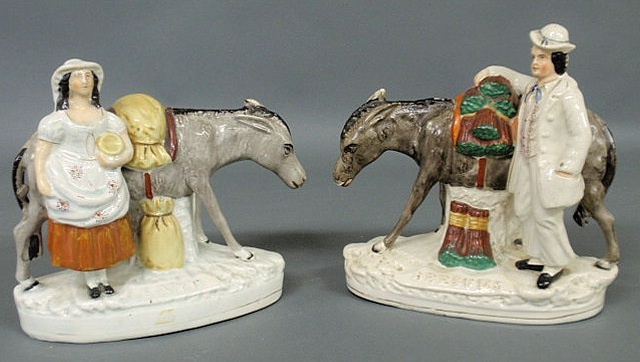 Appraisal: Pair of Staffordshire figural groups c Sand and Beesums Each