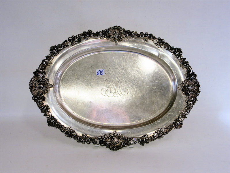 Appraisal: STERLING SILVER SERVING TRAY by Black Starr Frost pattern with