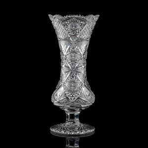 Appraisal: A J Hoare Brilliant-Cut Glass Pedestal Vase Possibly in the