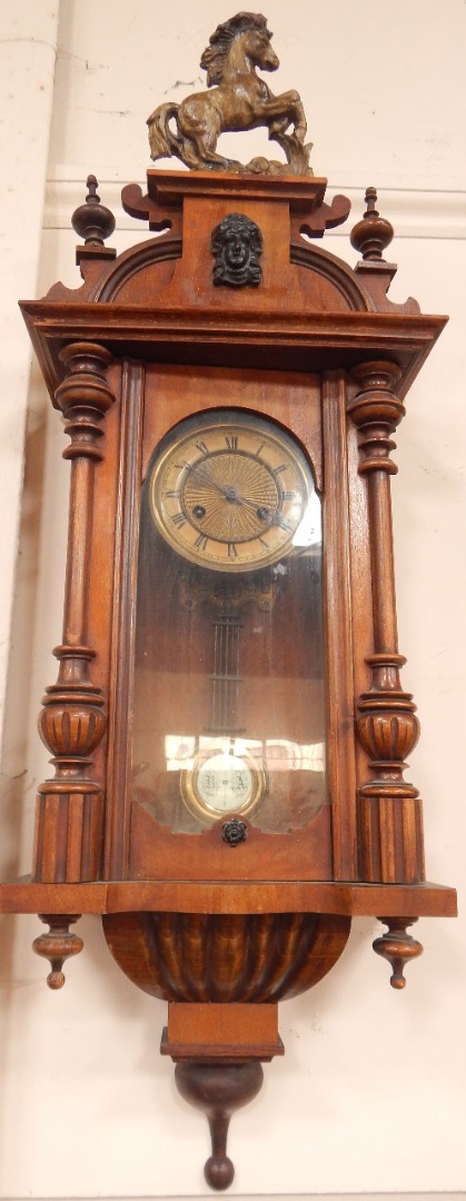 Appraisal: A late thC Vienna style wall clock in an ornate