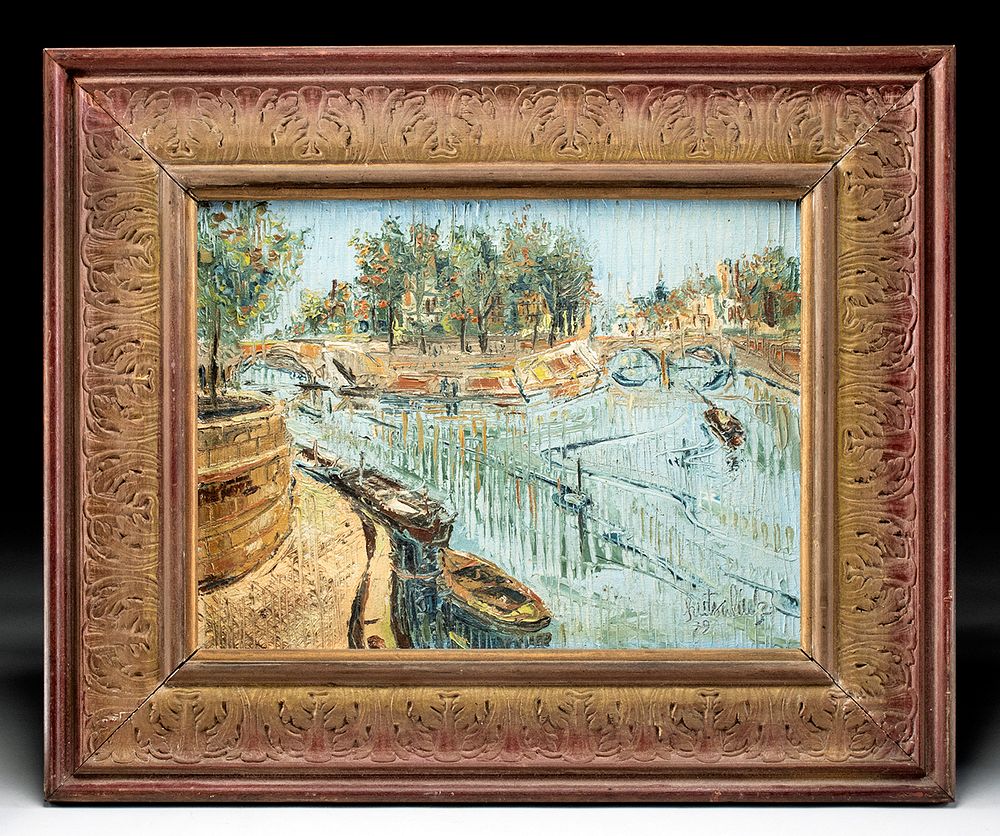 Appraisal: Signed Hutsaliuk Painting - La Seine Liuboslav Hutsaliuk Ukrainian-American -