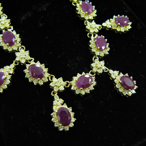 Appraisal: RUBY DIAMOND AND FOURTEEN KARAT GOLD NECKLACE WITH APPRAISAL The