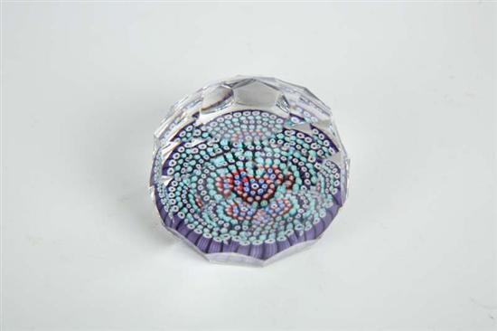 Appraisal: WHITEFRIARS PAPERWEIGHT Paneled weight with a top facet and purple