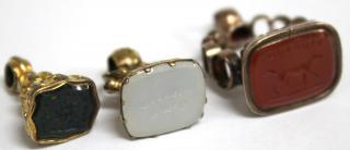 Appraisal: Signet Seals in Gold Intaglio stamps the largest carnelian and