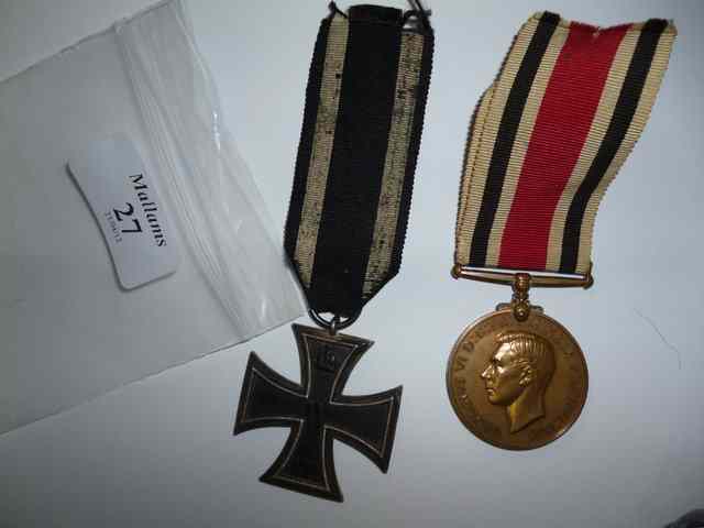 Appraisal: A WORLD WAR I IRON CROSS suspended from a black