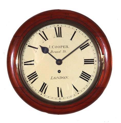 Appraisal: A VICTORIAN MAHOGANY DIAL CLOCK the dial with Roman numerals