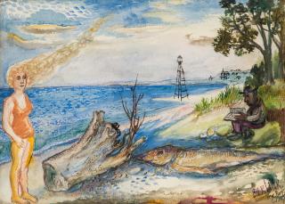 Appraisal: DAVID BURLIUK RUSSIAN - Summer on the Great Peconic Bay