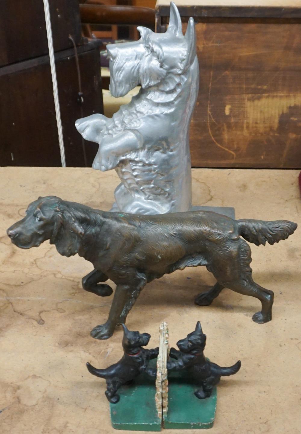 Appraisal: Collection of Metal Dog Sculptures H of tallest in cm