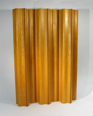 Appraisal: A six fold bent ply screen probably Herman Miller designed