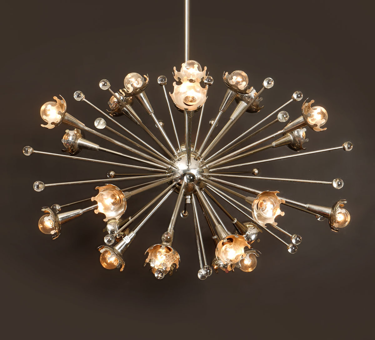 Appraisal: JONATHAN ADLER SPUTNIK CHANDELIER light sputnik chandelier model S having