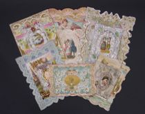 Appraisal: Lot of Six Fancy Valentines Valentine features a base layer