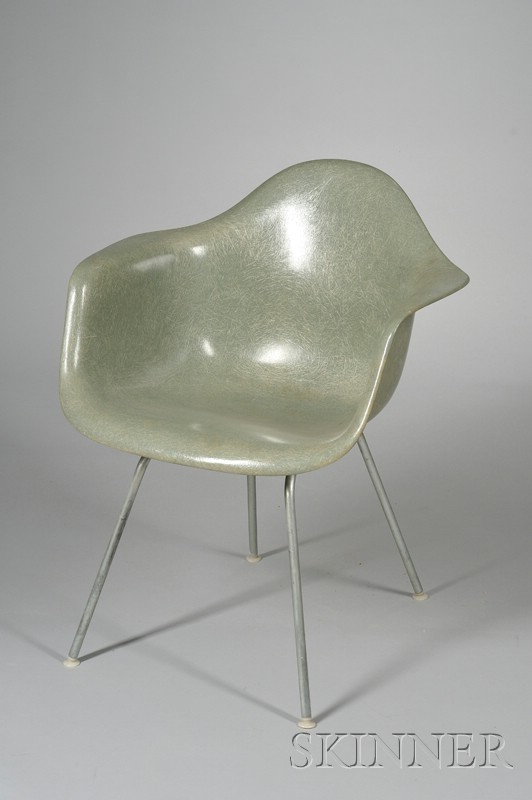 Appraisal: Modern Classic Fiberglass Armchair Fiberglass metal and rubber United States