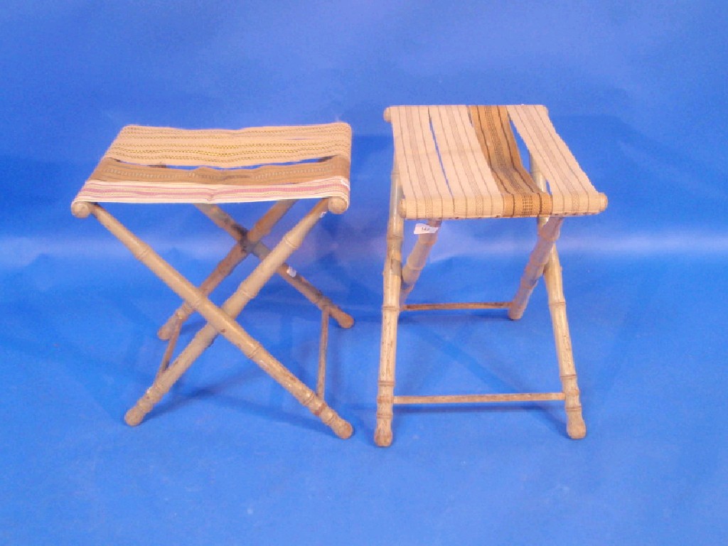 Appraisal: A pair of bamboo suitcase stands