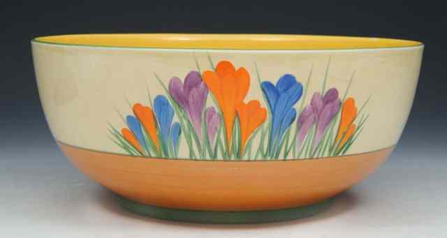 Appraisal: A CLARICE CLIFF CIRCULAR BOWL decorated in the Crocus pattern